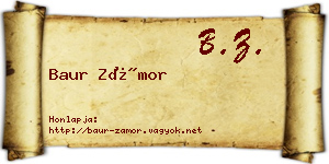 Baur Zámor névjegykártya